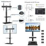 Bontec 2 Tier Universal Floor TV Stand 30-70" Tempered Glass Vesa 600x400mm Greenlane Gear