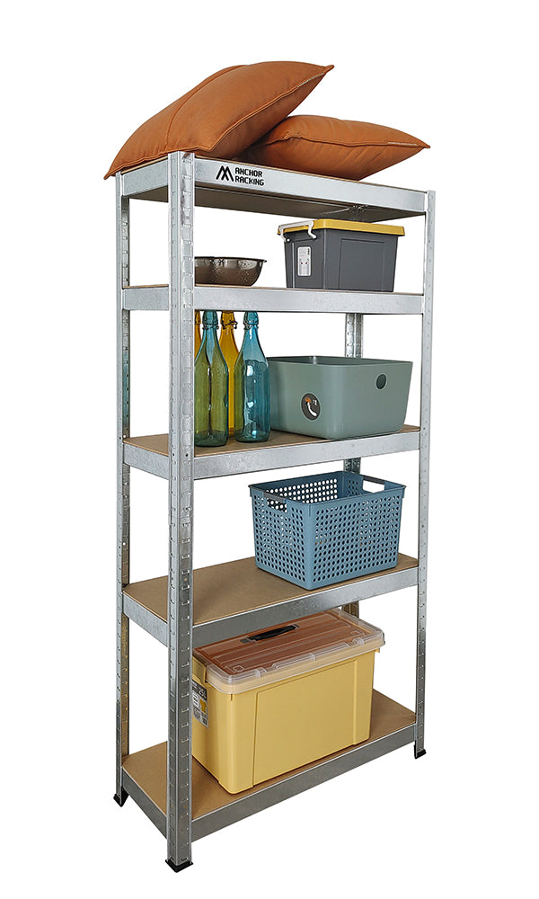 Anchor 2x150x75x30cm 5 Tier Steel Racking Shelving Garage 150Kg + Mallet Greenlane Gear