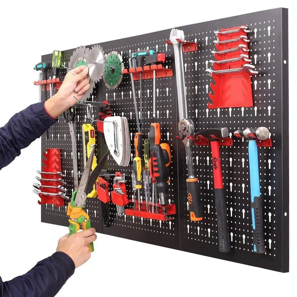 Anchor 4 Wall Mounted Storage Peg Board Panel 100x30cm Pegboard + 60 Hooks Greenlane Gear