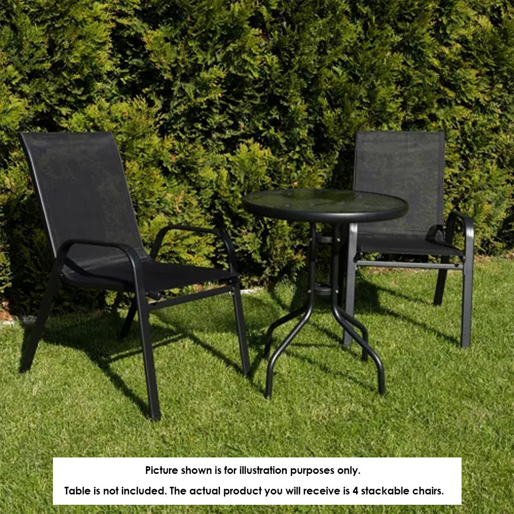 Anchor 4 Stackable Textilene Garden Patio Balcony Outdoor Dining Chairs Greenlane Gear