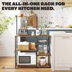 Anchor Home Vintage Kitchen Storage Bakers Rack with Shelves & Basket Greenlane Gear