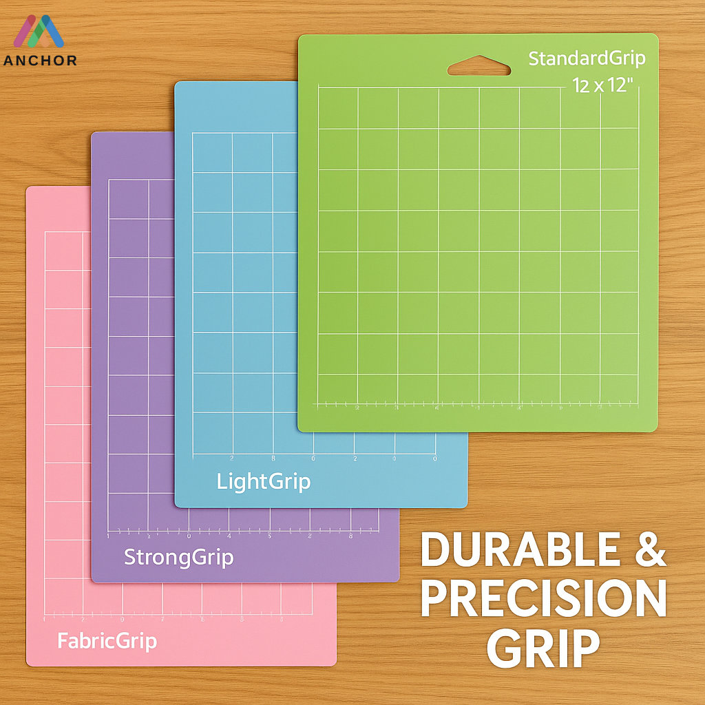 Anchor 4 Pack Cutting Mats 12 x 12 Inch Light Standard Strong Fabric Grip