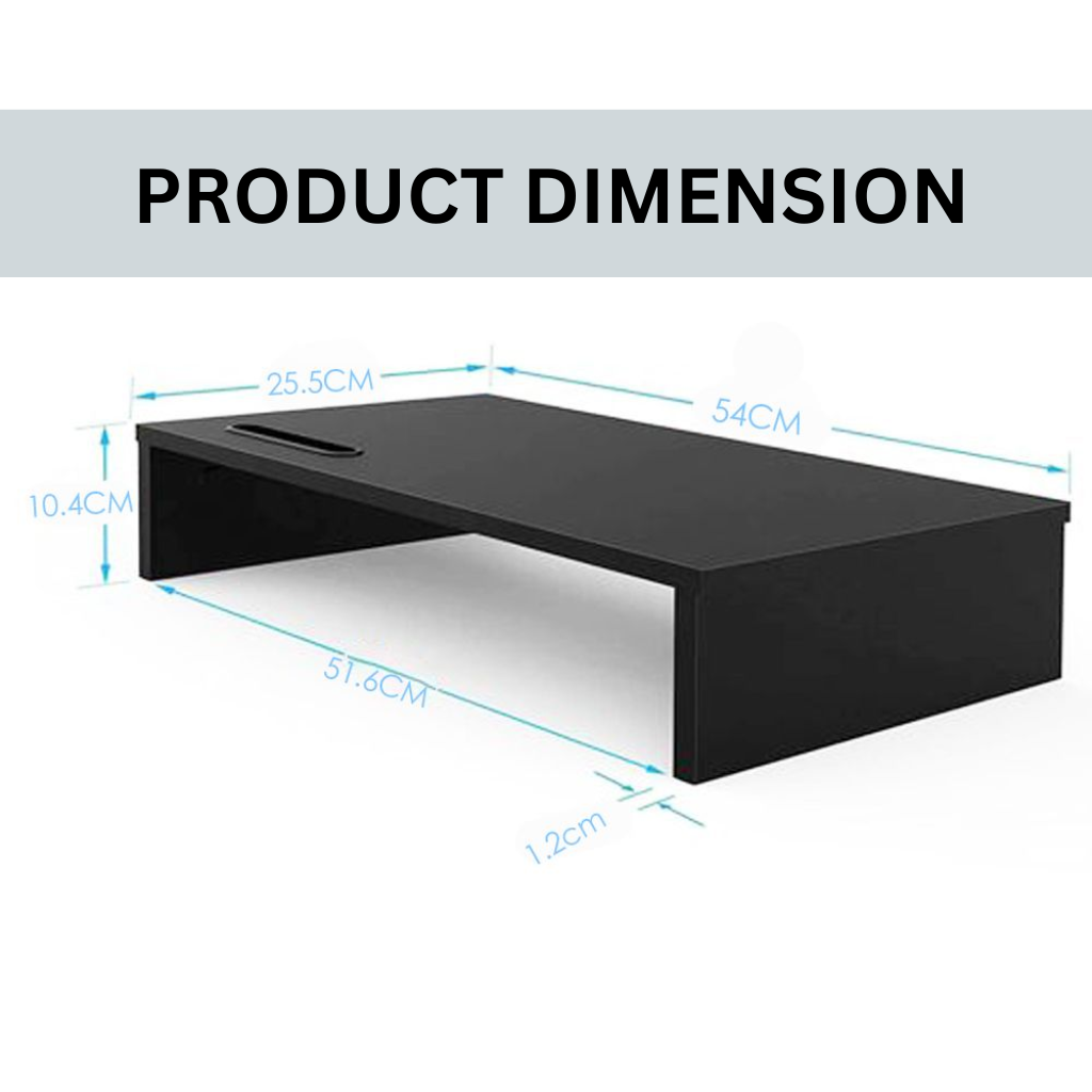 Anchor 54cm Desktop Monitor Stand Riser with Phone Holder Ergonomic Wood