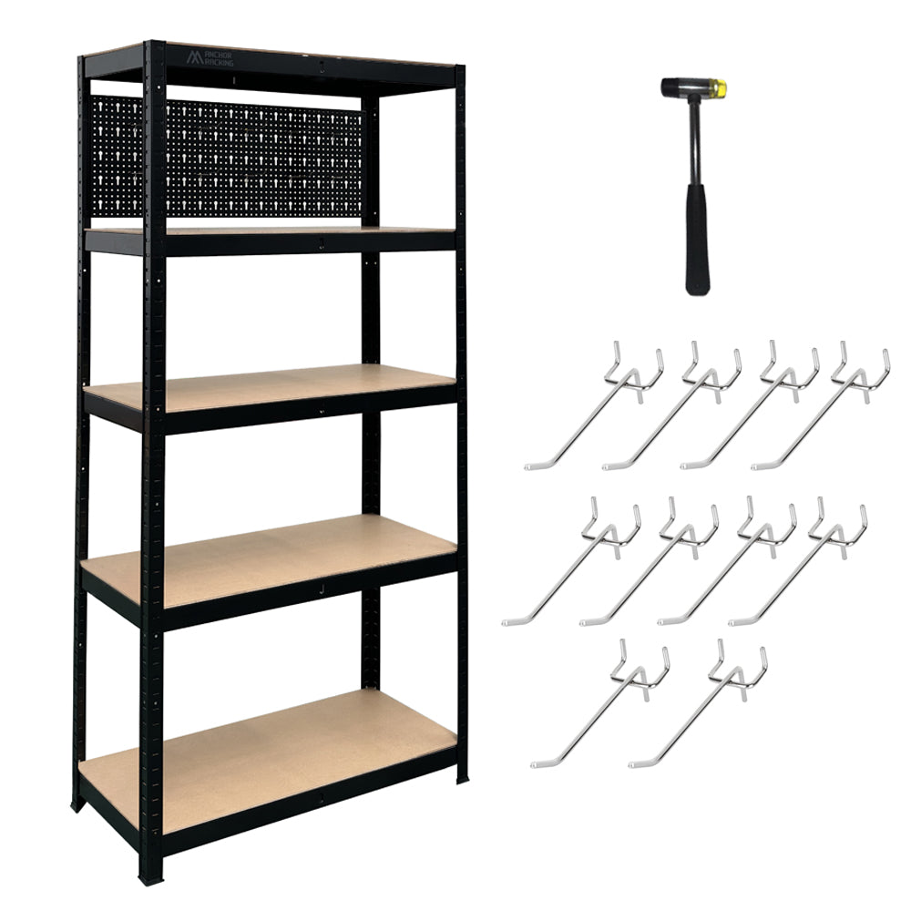 Ham Rack Shelf Anchor Racking 5 Tier Shelving 180x120x45cm 200Kg Shelf Pegboard & Ham ...
