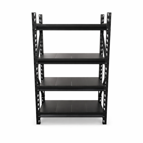 Anchor 4 Tier Metal Plate Shelving Unit Black 250kg per Shelf 120x45x183