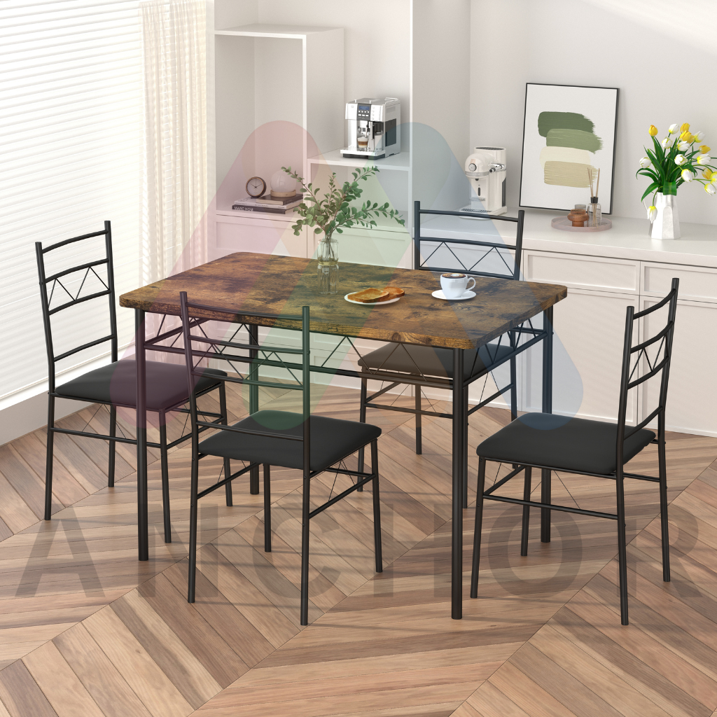 Anchor 5-Piece Dining Table Set | Vintage PVC Tabletop + Padded Chairs Greenlane Gear