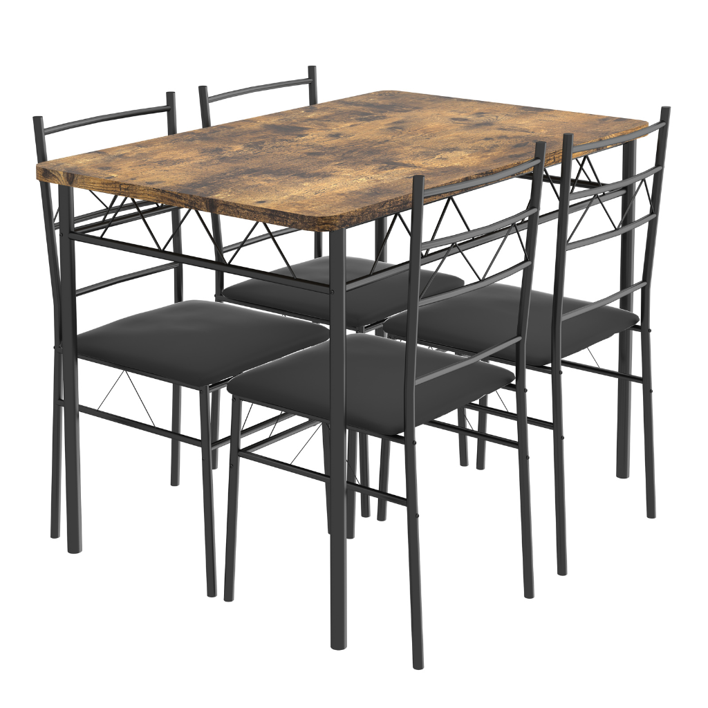 Anchor 5-Piece Dining Table Set | Vintage PVC Tabletop + Padded Chairs Greenlane Gear