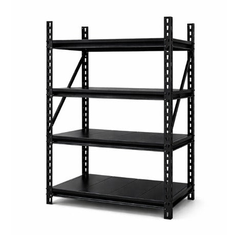 Anchor 4 Tier Metal Plate Shelving Unit Black 250kg per Shelf 120x60x183