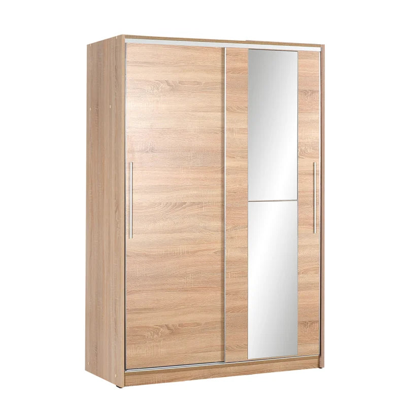 Adore Compact 2 Sliding Doors Wardrobe with Mirror - Sonoma