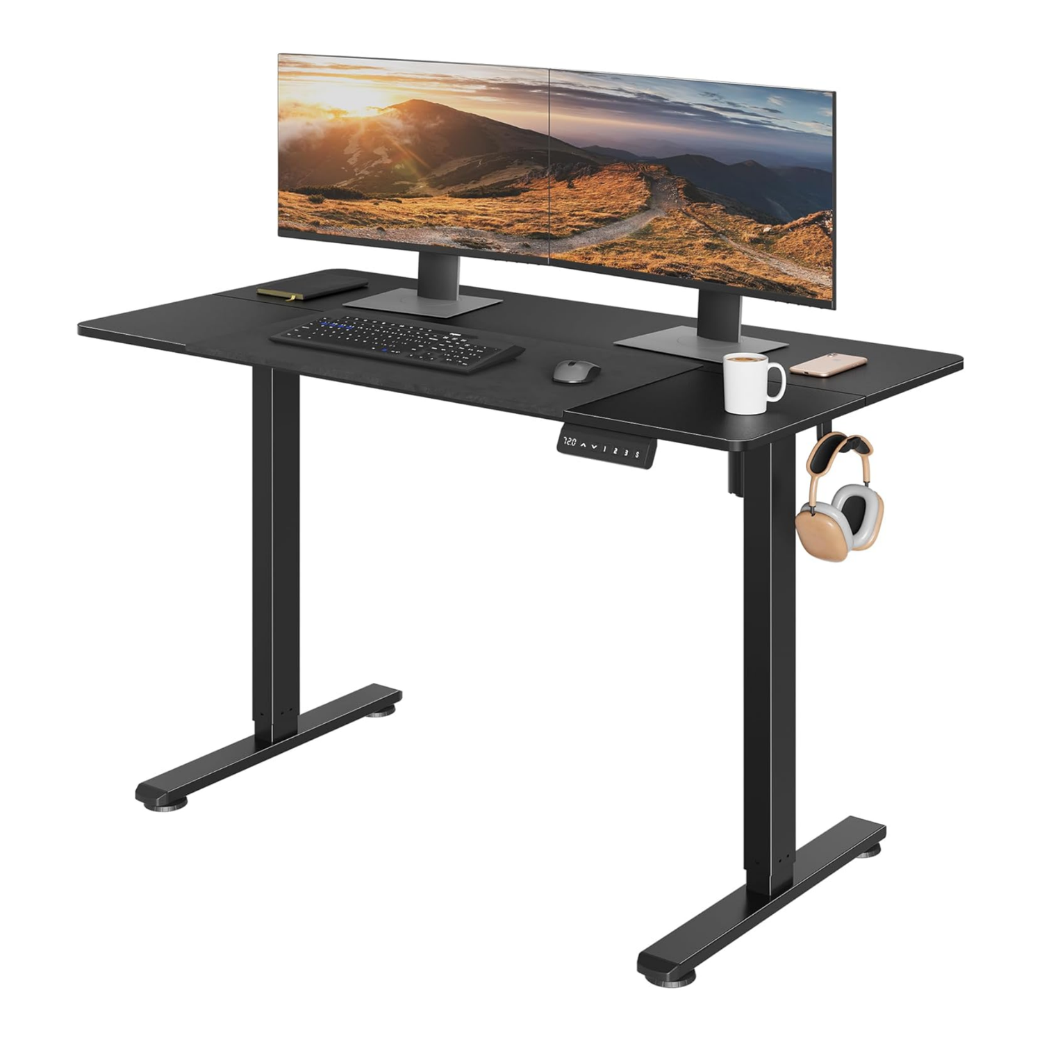 BONTEC Single Electric Motor Standing Desk 72-120cm LED Display 3 Presets
