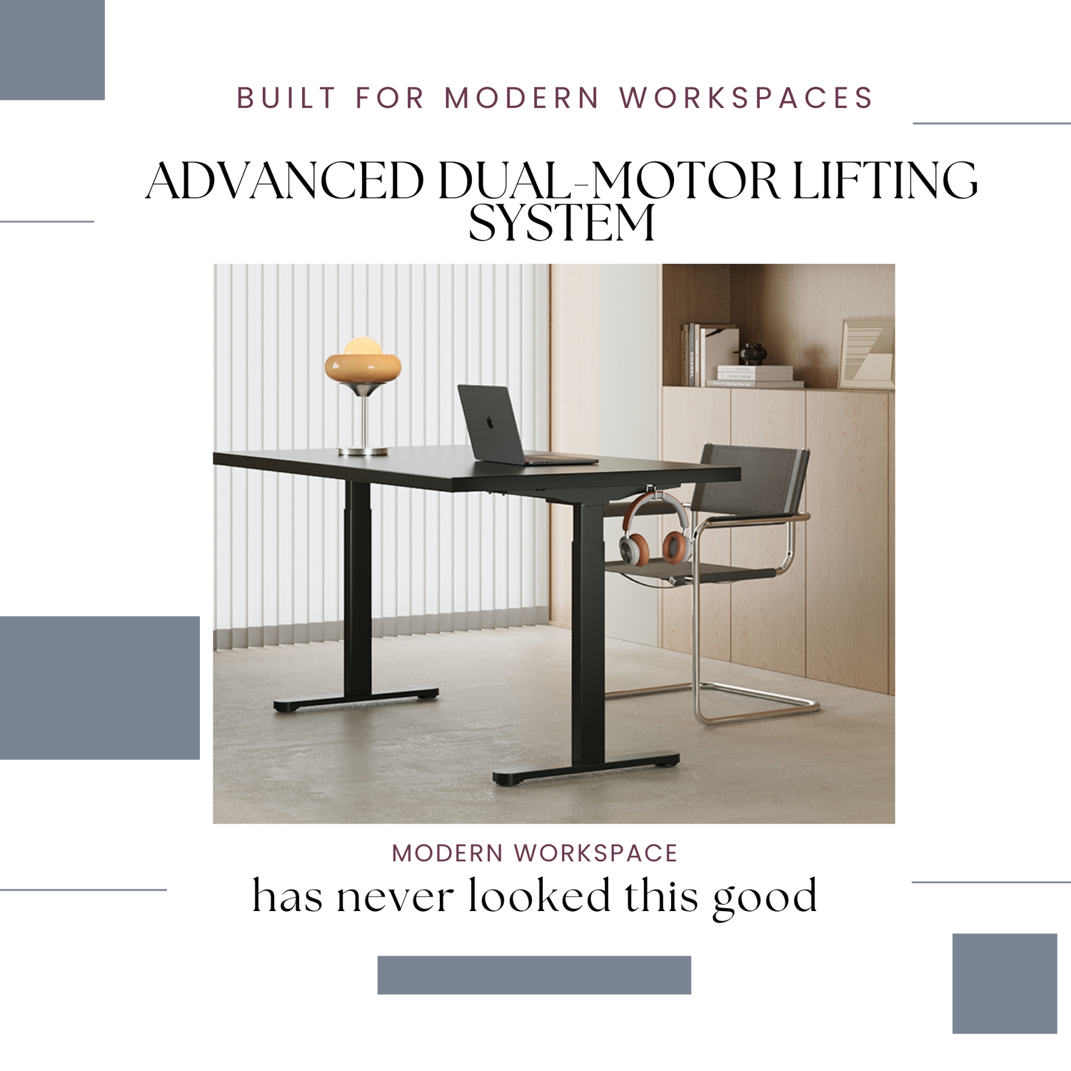 BONTEC Dual Electric Motor Standing Desk 120x60cm Height Adjustable LED 3 P