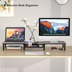 Bontec Dual Monitor Stand Riser 103cm Adjustable Desktop Drawer Organiser Greenlane Gear