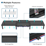 Bontec Dual Monitor Stand Riser 103cm Adjustable Desktop Drawer Organiser Greenlane Gear