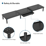 Bontec Dual Monitor Stand Riser 103cm Adjustable Desktop Drawer Organiser Greenlane Gear