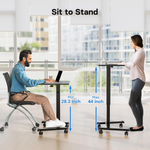 BONTEC Mobile Standing Laptop Desk Height Adjustable Wheels Rolling Table Greenlane Gear