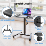 BONTEC Mobile Standing Laptop Desk Height Adjustable Wheels Rolling Table Greenlane Gear