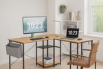 Anchor L-Shaped Table Office Desk for Study Home with Shelves Greenlane Gear