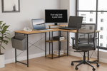 Anchor L-Shaped Table Office Desk for Study Home with Shelves Greenlane Gear