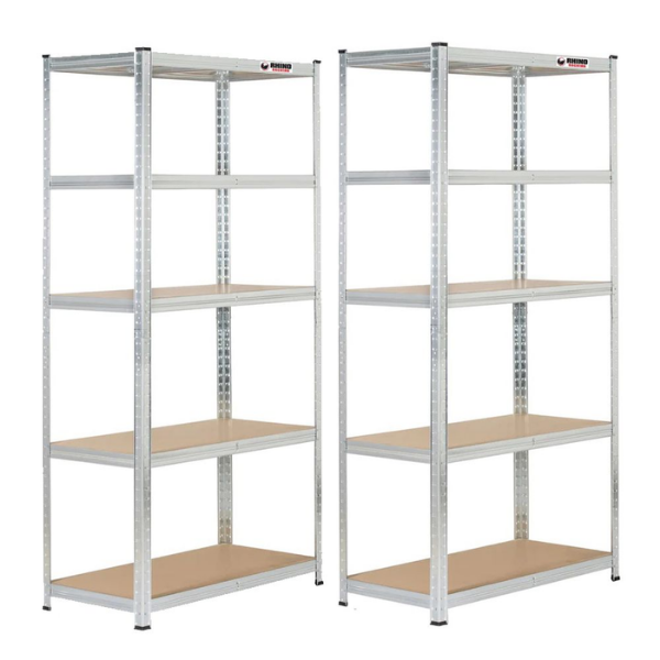 Rhino Racking 180x90x45cm 5 Tier Storage Shelving 200Kg Galvanised x 2 Sets