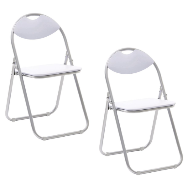 Anchor 2 Camping Home Office Wedding Festival Padded Foldable Folding Chair - White