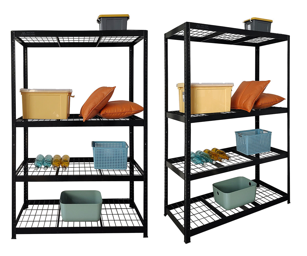 Anchor 180x120x54 Steel Mesh 1400Kg 4 Tier Shelving Unit Heavy Duty Industrial Greenlane Gear