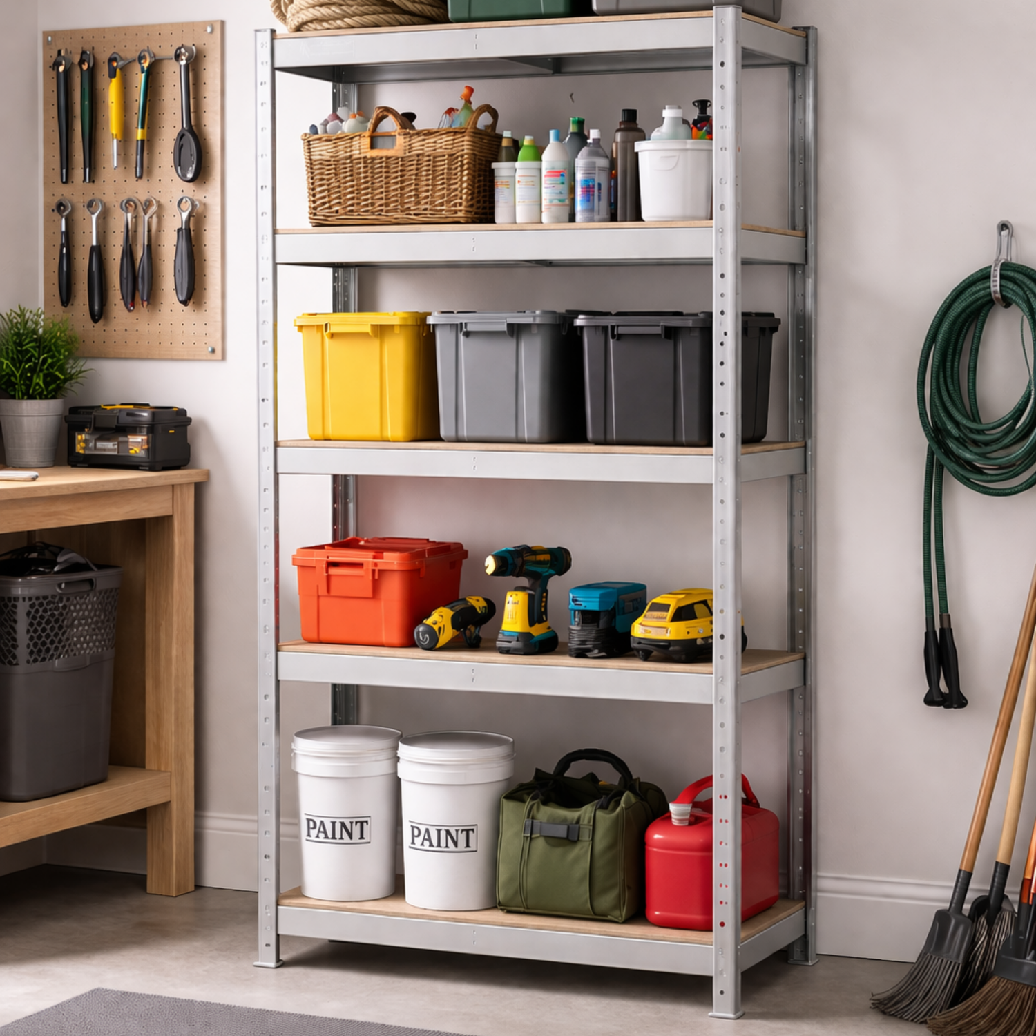 Anchor 5-Tier Steel Shelving 180x90x40cm 200kg | Boltless | Grey