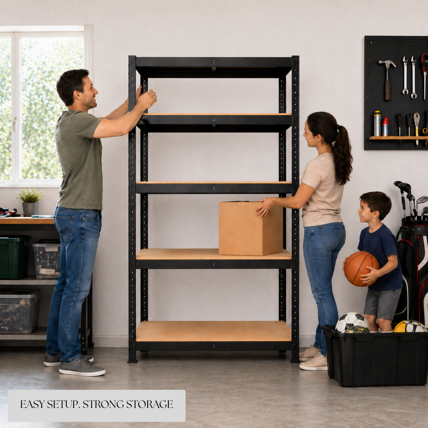 Anchor 5-Tier Shelving 180x90x40cm 200kg | Deep Boltless | Black