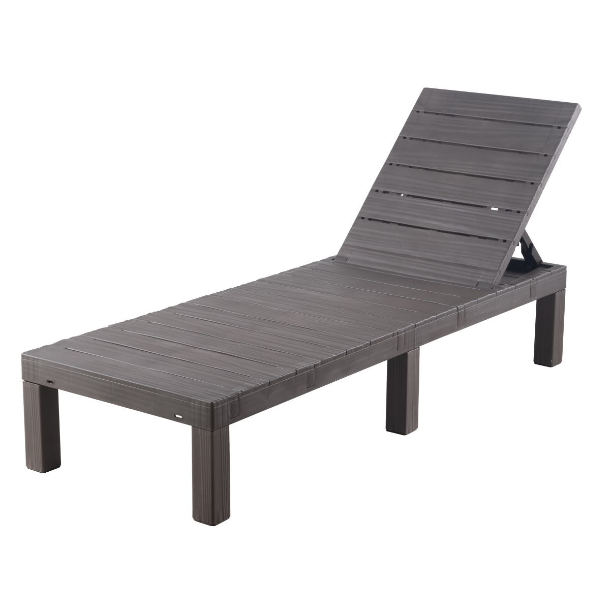 Anchor Plastic Sun Lounger Outdoor Patio Chaise Chair 4-Position Mocha Greenlane Gear