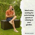 Anchor 270L Outdoor Garden Storage Box Weatherproof, Lockable & Seating Greenlane Gear