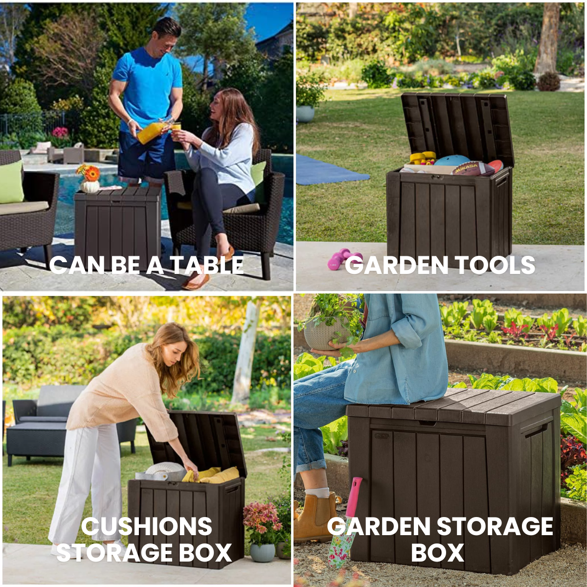 Anchor 140L Outdoor Garden Storage Box Weatherproof, Lockable & Seating Greenlane Gear