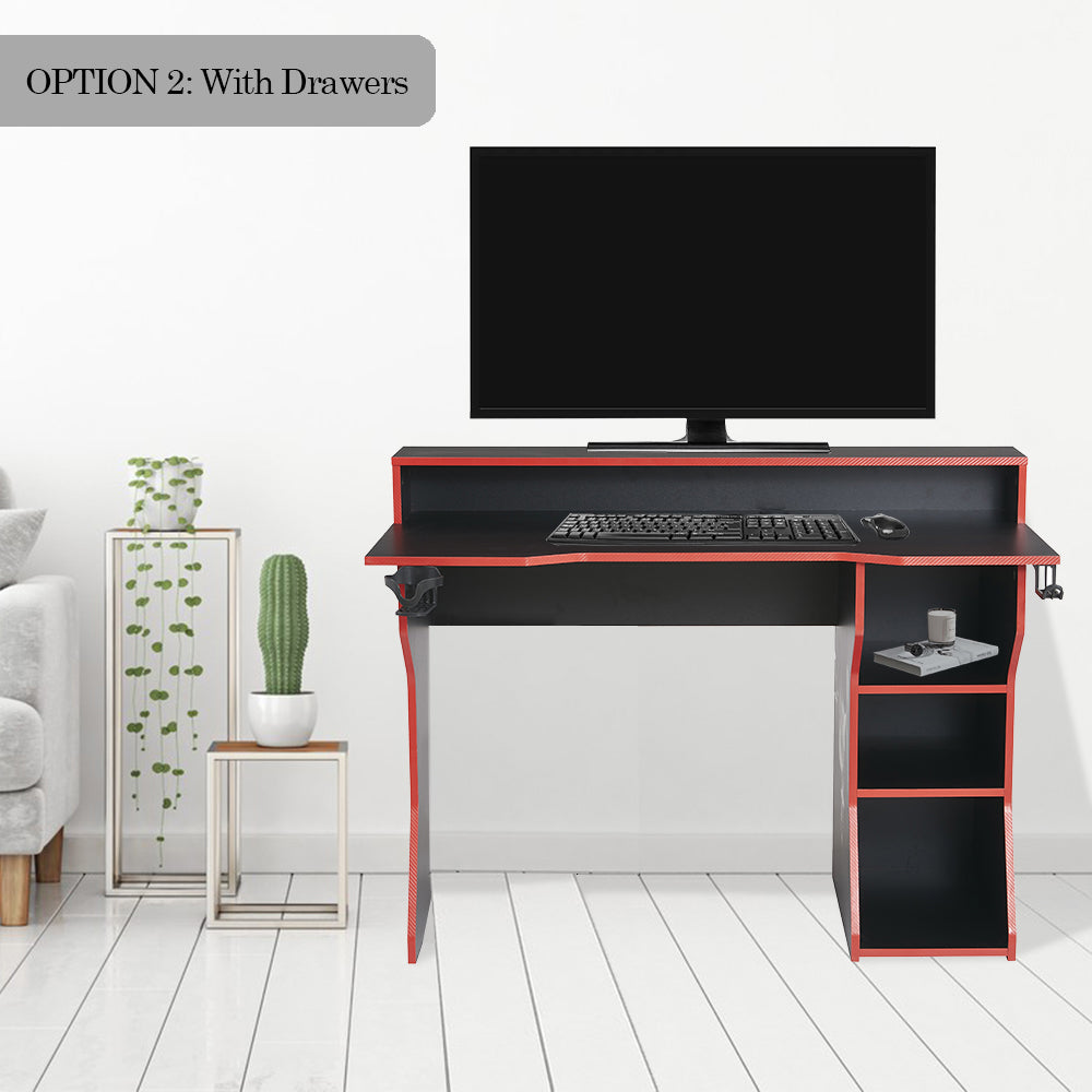 Anchor 2-Tier Gaming Desk with 3 Storage Compartments Cup & Headphone Stand Greenlane Gear