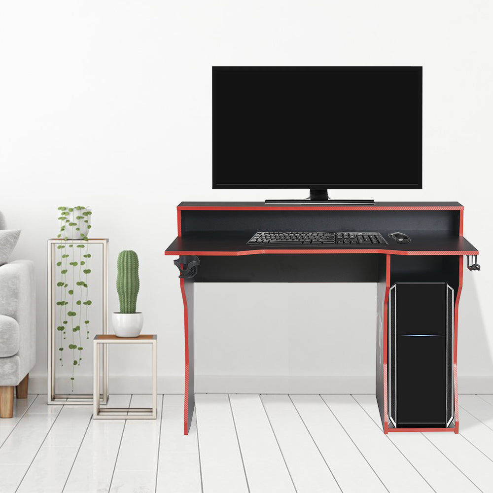 Anchor 2-Tier Gaming Desk with 3 Storage Compartments Cup & Headphone Stand Greenlane Gear