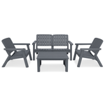 Anchor 4 Patio Set Wooden Style Outdoor Garden Furniture Resin Sofa Set Greenlane Gear