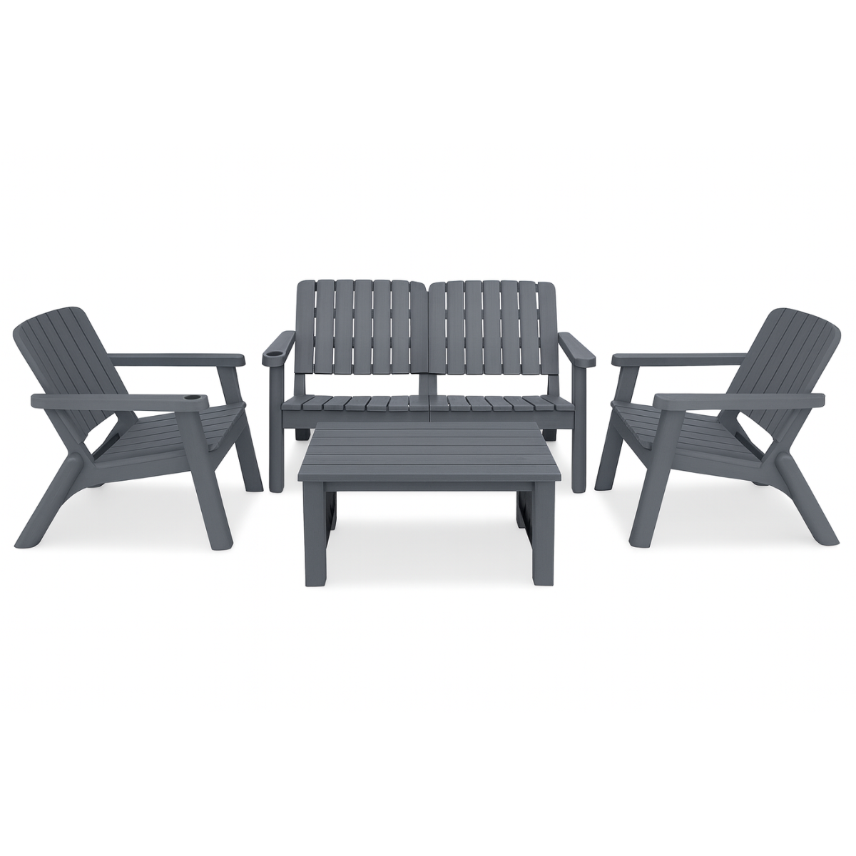 Anchor 4 Patio Set Wooden Style Outdoor Garden Furniture Resin Sofa Set Greenlane Gear