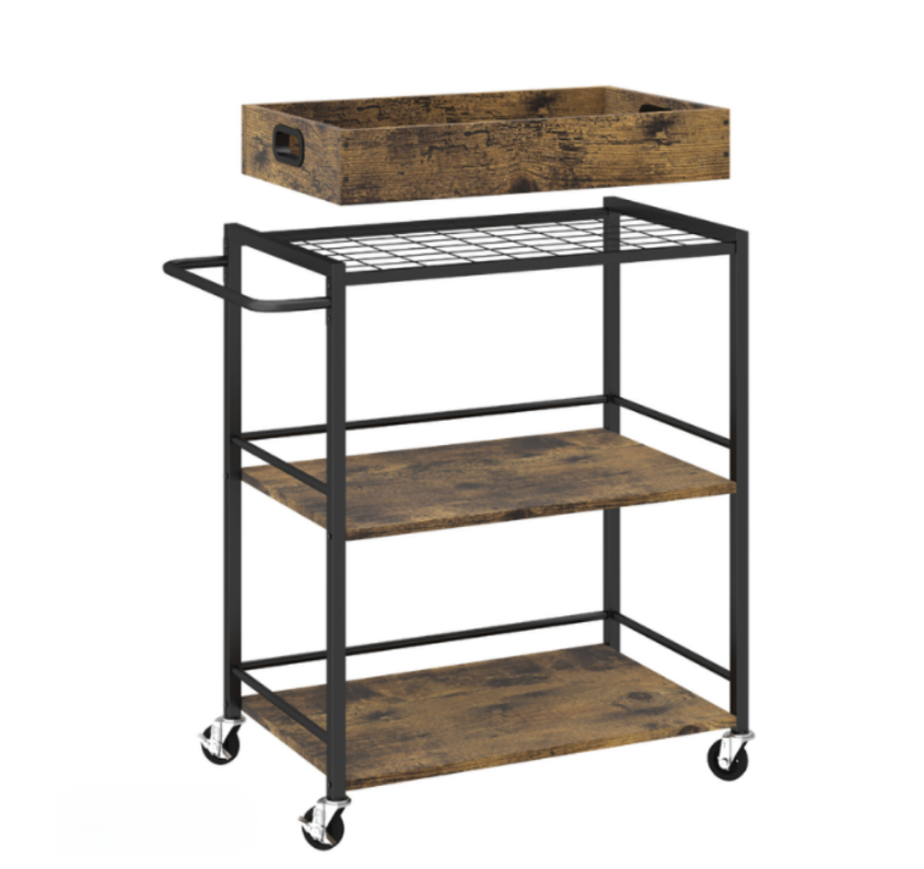 Anchor Vintage Kitchen Serving Trolley with Removable Tray & Storage Cart