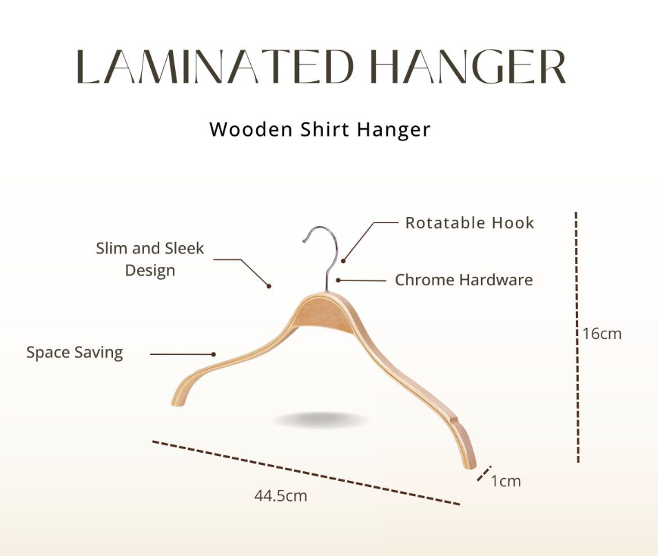 Anchor Laminated Wood Non-Slip Hangers 10 pack for Top and Jacket