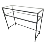 Anchor Glass Black Steel Frame Tempered Shelves Hall Table 100x35x80cm Greenlane Gear