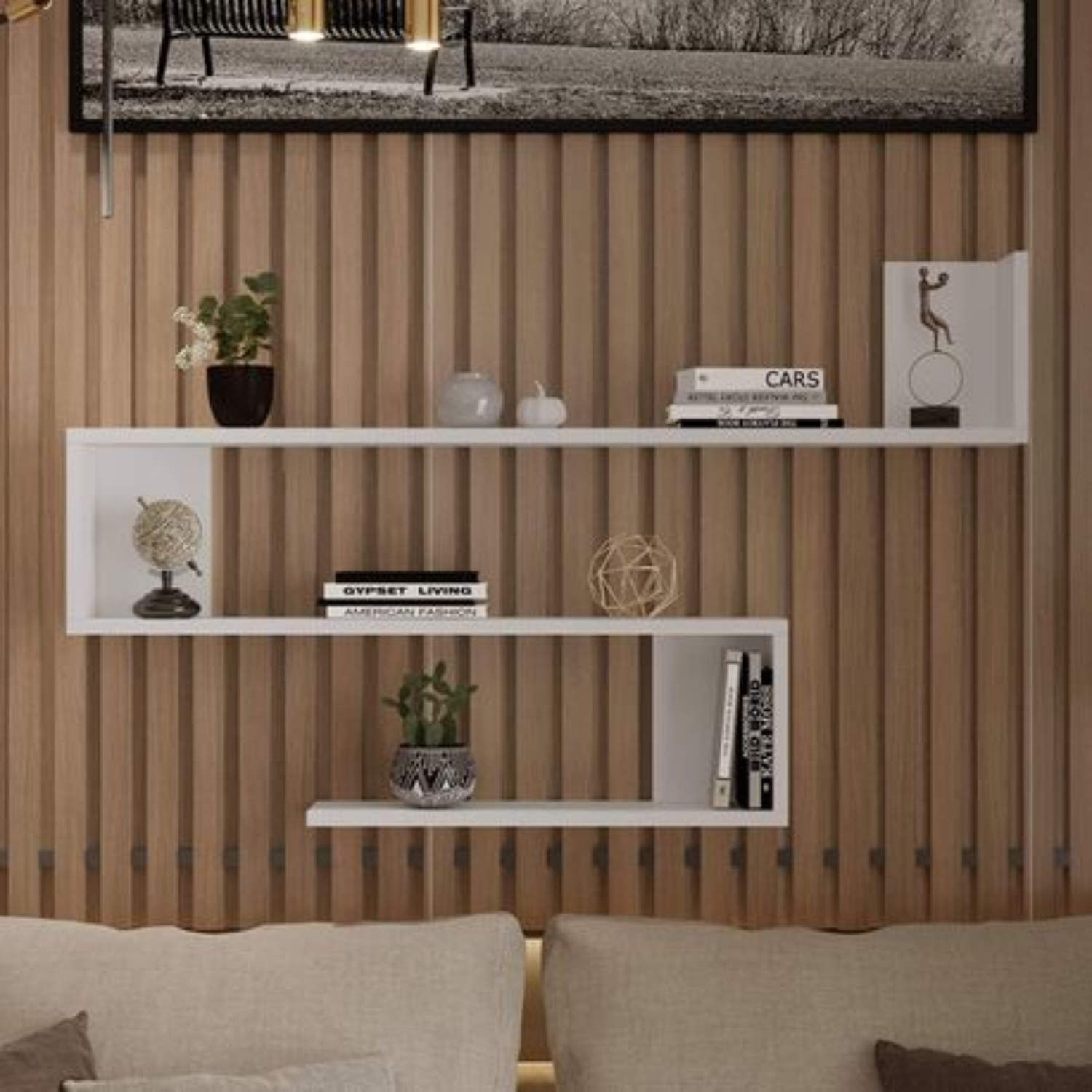 Yurupa 3 Tier Wall Mounted Hanging Floating Shelves Shelf Shelving - White