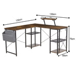 Anchor L-Shaped Table Office Desk for Study Home with Shelves Greenlane Gear