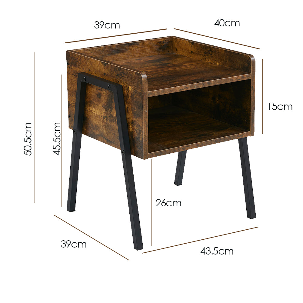 Anchor 2 Nightstand Bedside Rustic Low Side End Tables Open Front Storage Greenlane Gear