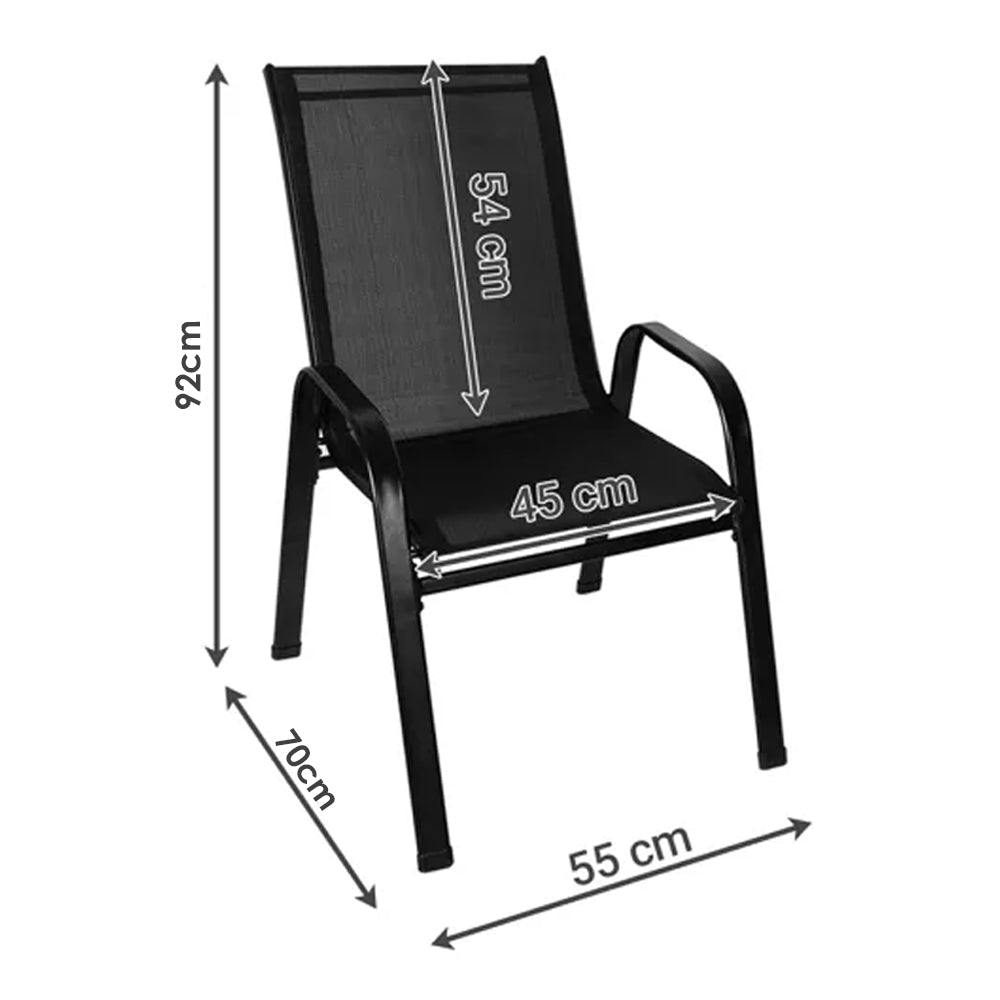 Anchor 4 Stackable Textilene Garden Patio Balcony Outdoor Dining Chairs Greenlane Gear