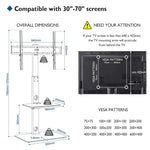 Bontec 2 Tier Universal Floor TV Stand 30-70" Tempered Glass Vesa 600x400mm Greenlane Gear