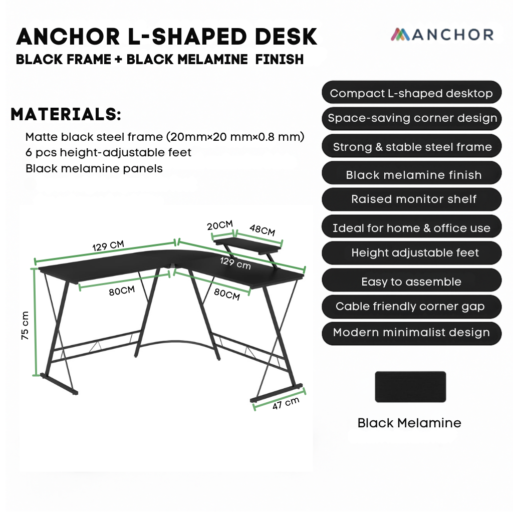 Space Saving Corner Gaming Desk + Home Office Study Workstation with Ergonomic Dual Level Monitor Shelf Greenlane Gear