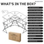 Space Saving Corner Gaming Desk + Home Office Study Workstation with Ergonomic Dual Level Monitor Shelf Greenlane Gear