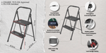Anchor 2-Step Portable Folding Ladder Lightweight Multi-Use Indoor/ Outdoor Greenlane Gear