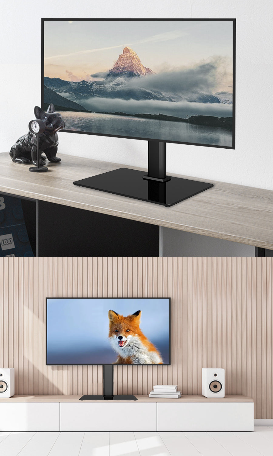 Anchor Home Tabletop 55" TV Screen Stand Tilt Swivel Height Adjustable 45Kg