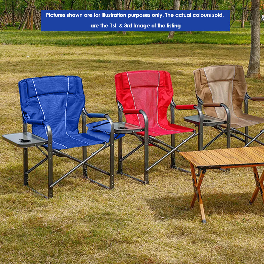 Anchor Lightweight Foldable Directors Camping Chair Cooler Bag & Tray 120Kg Greenlane Gear