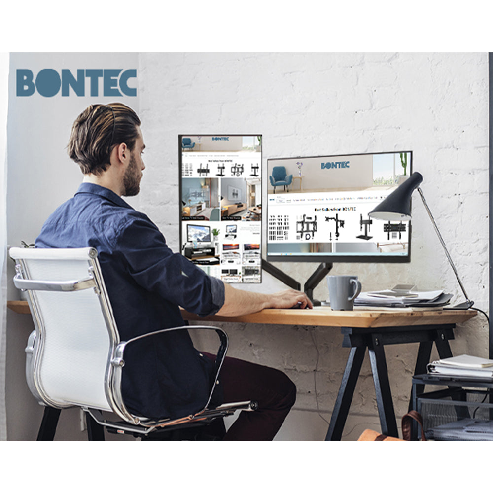 Bontec Dual Monitor Desk Mount 32" No Drooping Full Motion Adjustable Stand Greenlane Gear