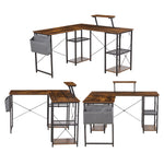Anchor L-Shaped Table Office Desk for Study Home with Shelves Greenlane Gear