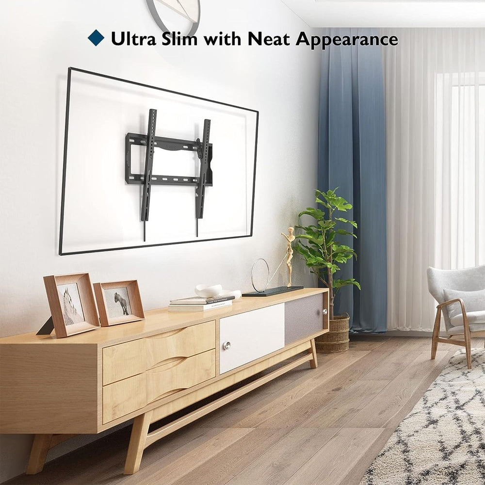 Bontec 26-65" TV Tilt Slim Wall Mount Bracket 55kg with Level & Cable Ties Greenlane Gear